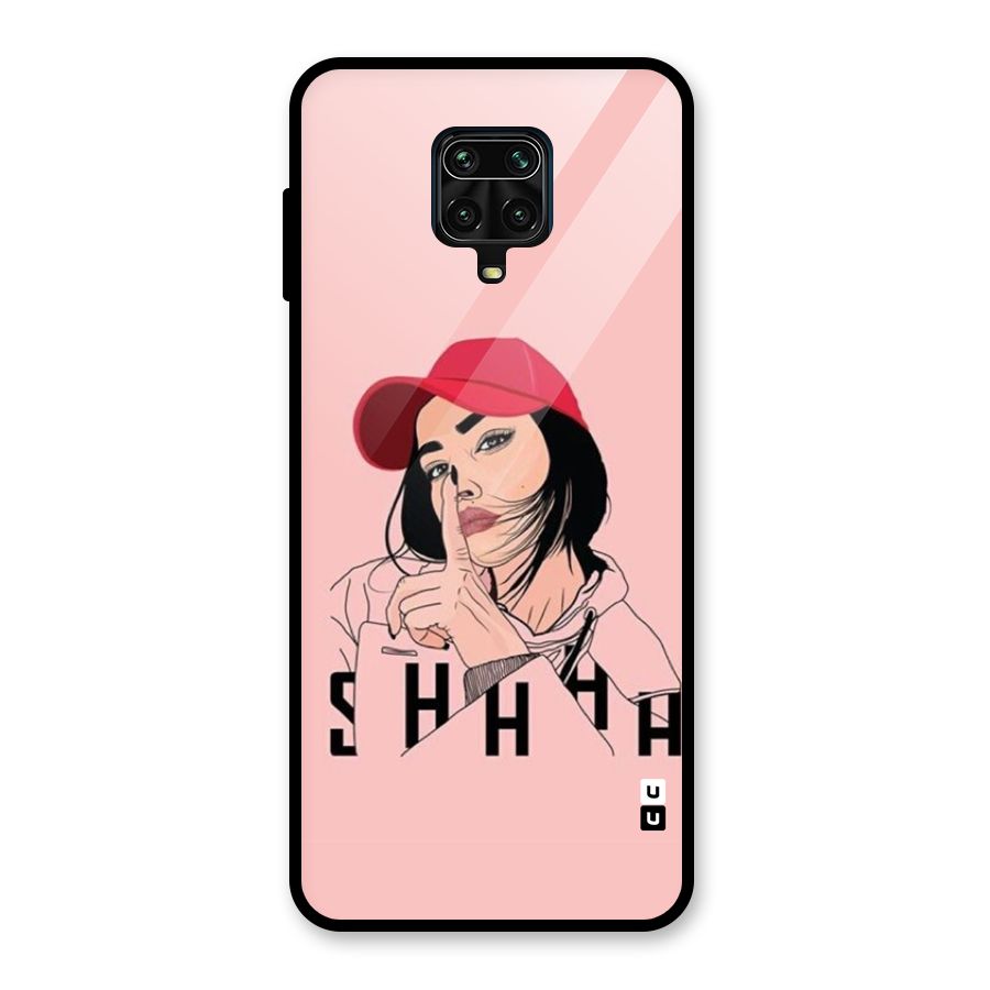 Shhhh Girl Glass Back Case for Redmi Note 9 Pro