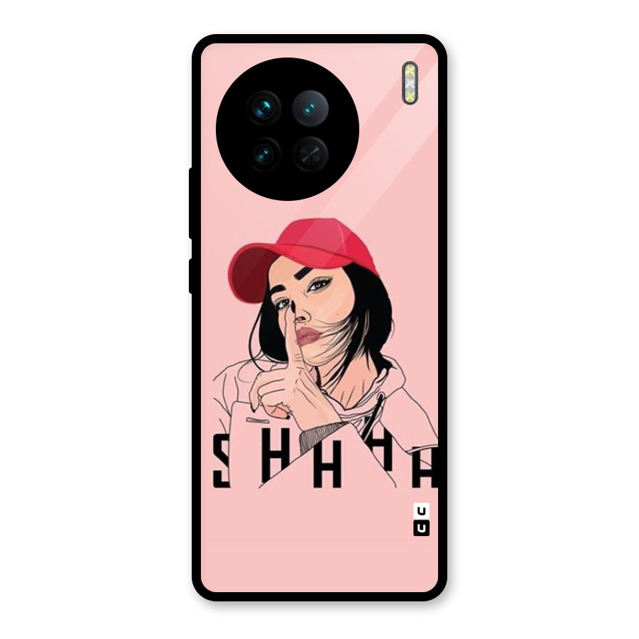 Shhhh Girl Glass Back Case for Vivo X90