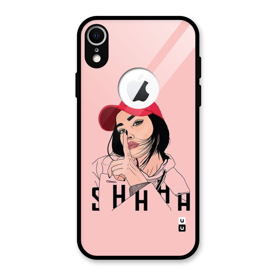 Shhhh Girl Glass Back Case for iPhone XR Logo Cut