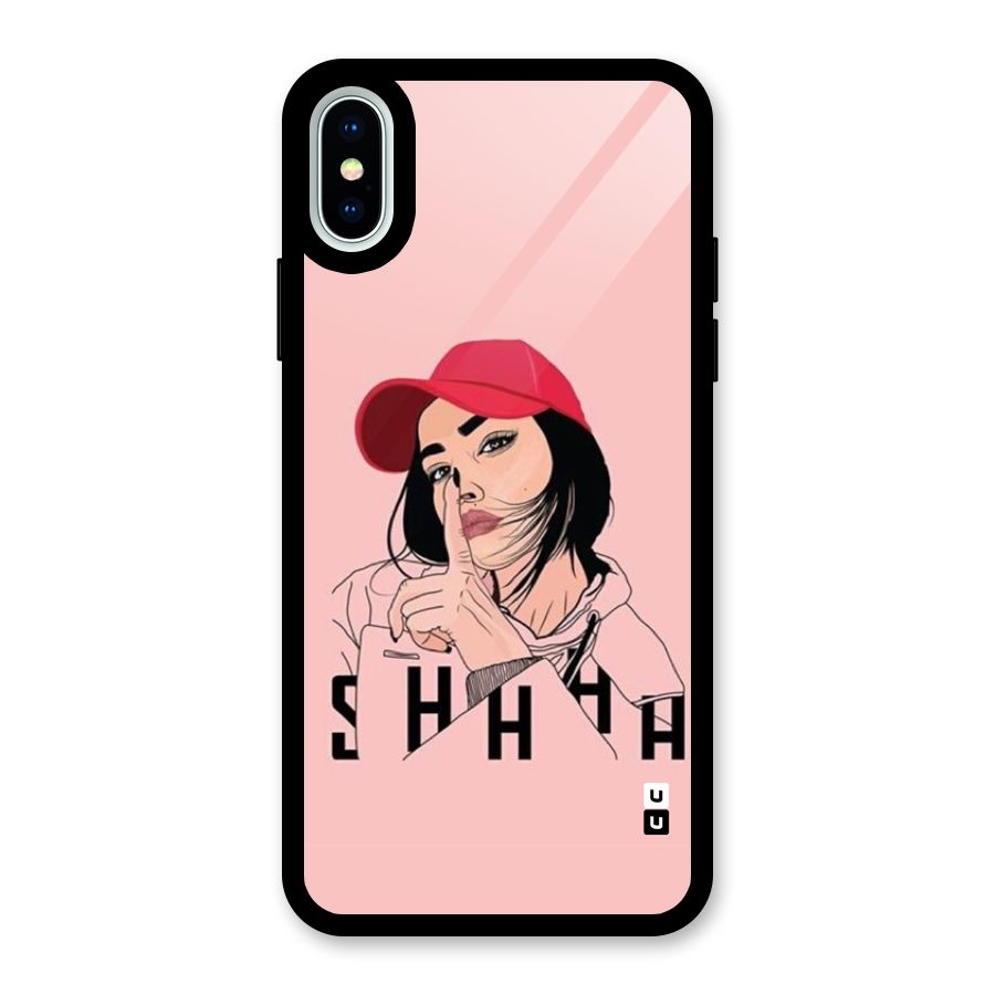 Shhhh Girl Glass Back Case for iPhone XS