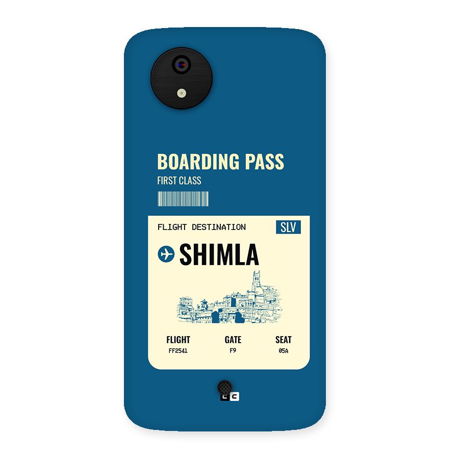 Shimla Boarding Pass Back Case for Canvas A1  AQ4501