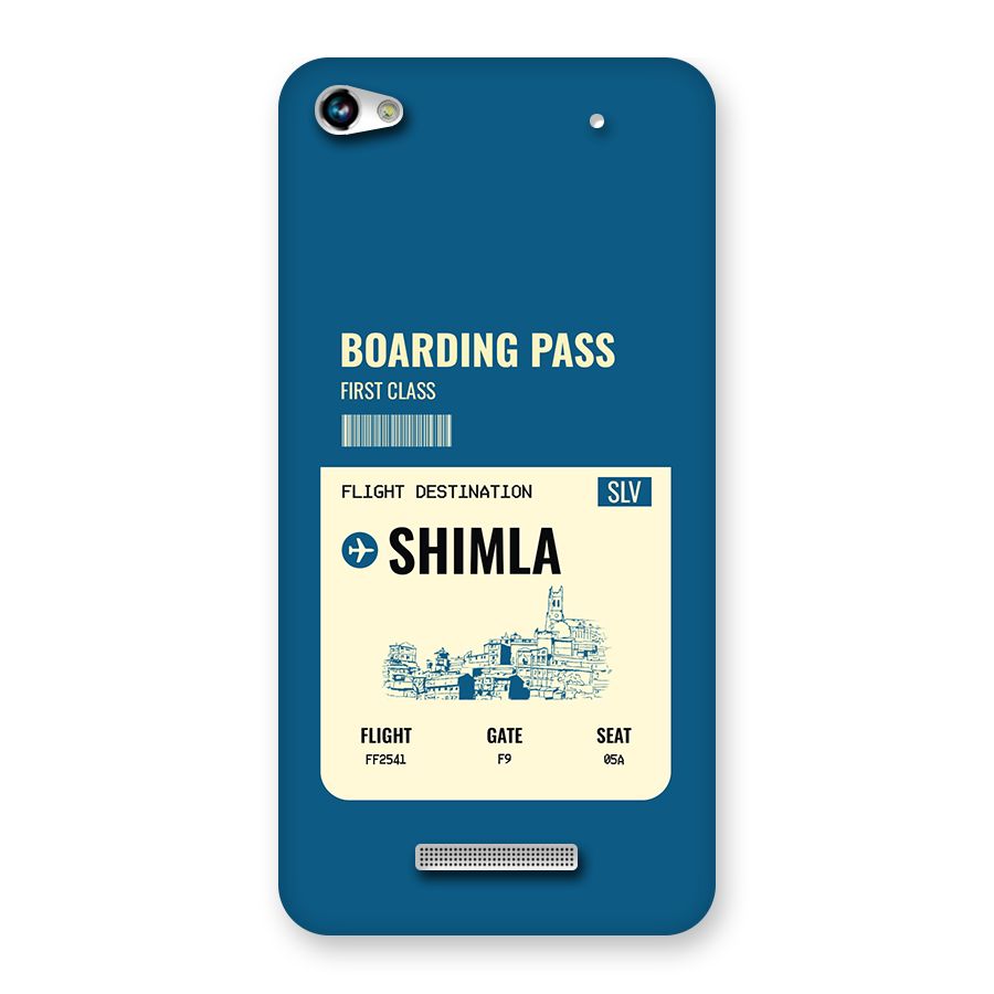 Shimla Boarding Pass Back Case for Canvas Hue 2 A316