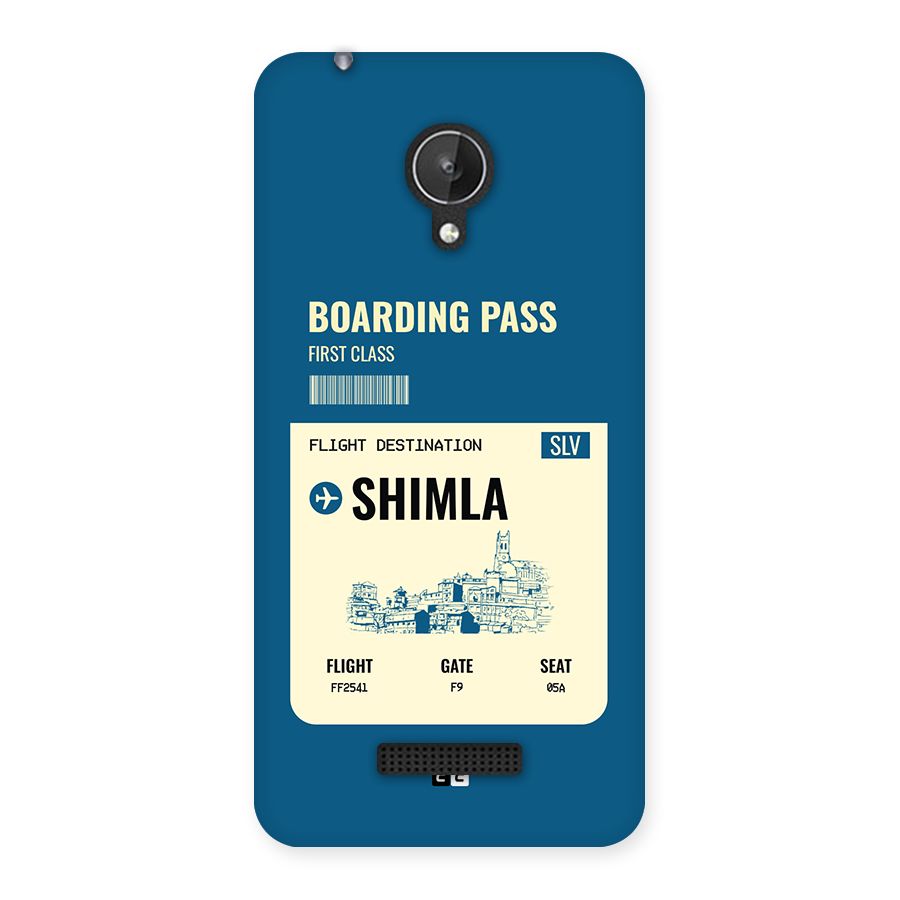 Shimla Boarding Pass Back Case for Canvas Spark Q380
