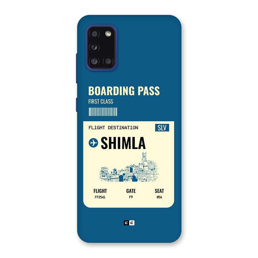 Shimla Boarding Pass Back Case for Galaxy A31