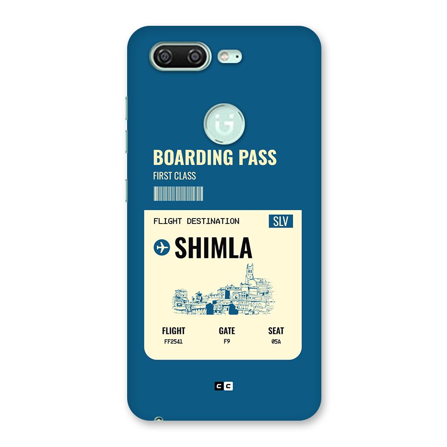 Shimla Boarding Pass Back Case for Gionee S10
