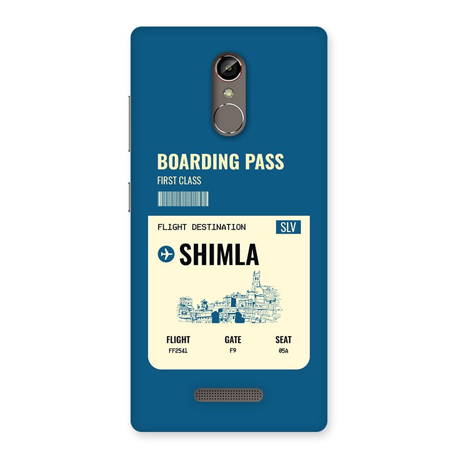Shimla Boarding Pass Back Case for Gionee S6s