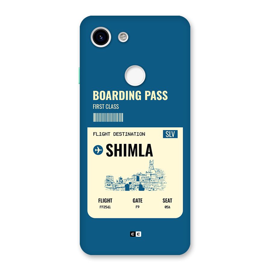 Shimla Boarding Pass Back Case for Google Pixel 3