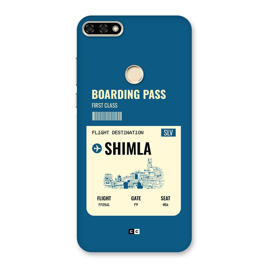Shimla Boarding Pass Back Case for Honor 7A