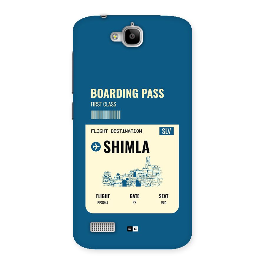 Shimla Boarding Pass Back Case for Honor Holly
