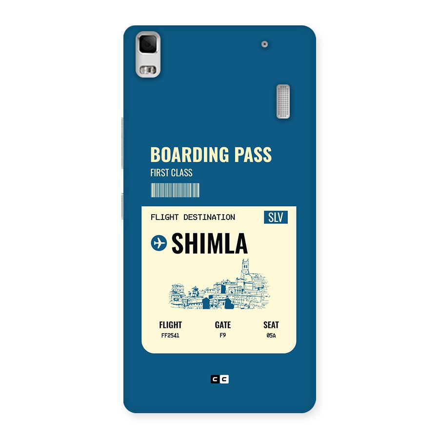 Shimla Boarding Pass Back Case for Lenovo K3 Note