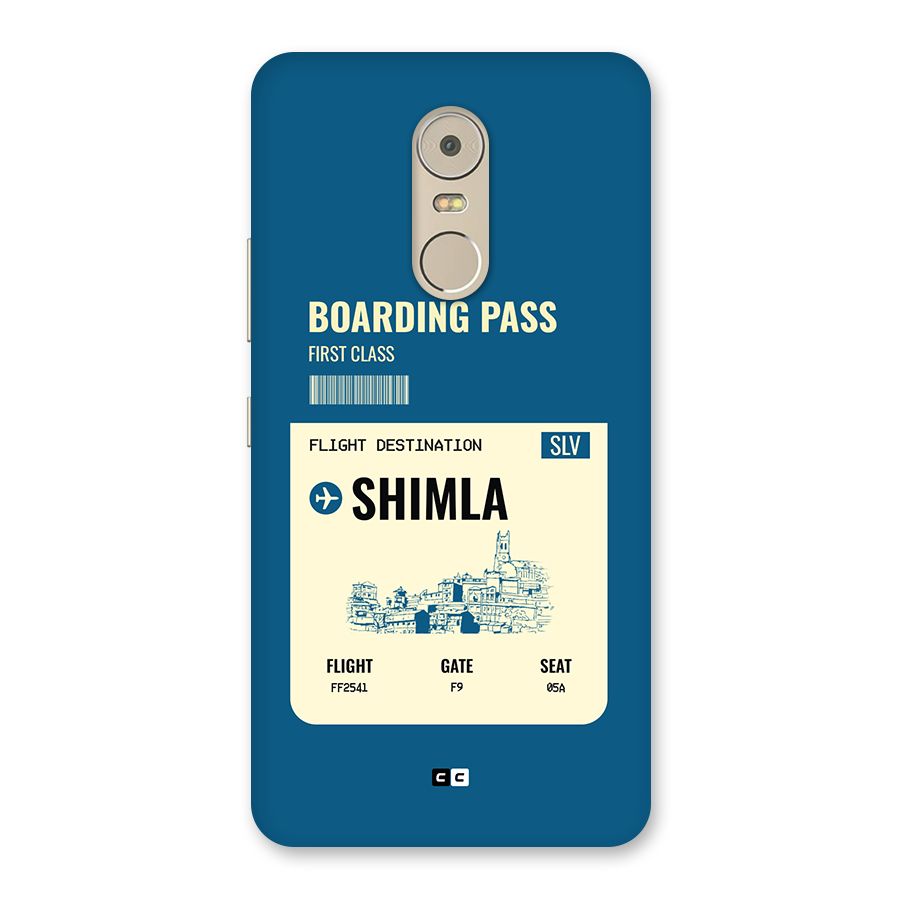 Shimla Boarding Pass Back Case for Lenovo K6 Note