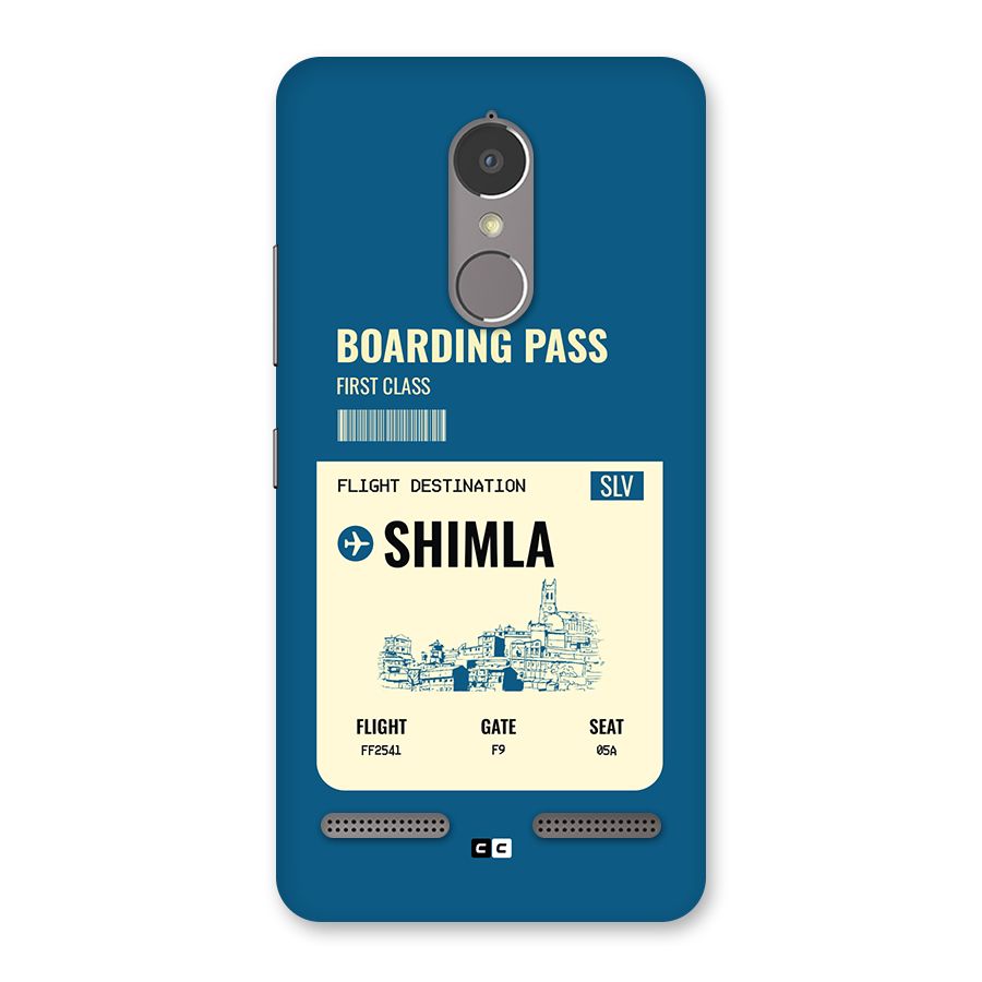 Shimla Boarding Pass Back Case for Lenovo K6 Power