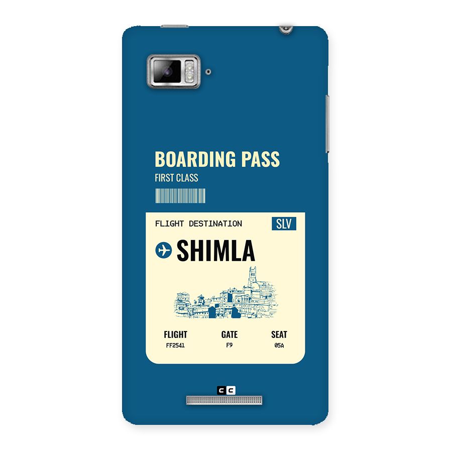 Shimla Boarding Pass Back Case for Lenovo Vibe Z K910