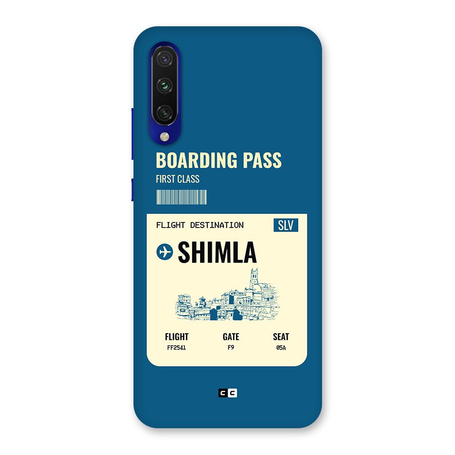 Shimla Boarding Pass Back Case for Mi A3