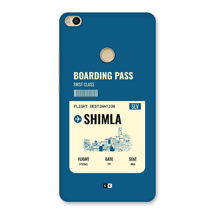 Shimla Boarding Pass Back Case for Mi Max 2