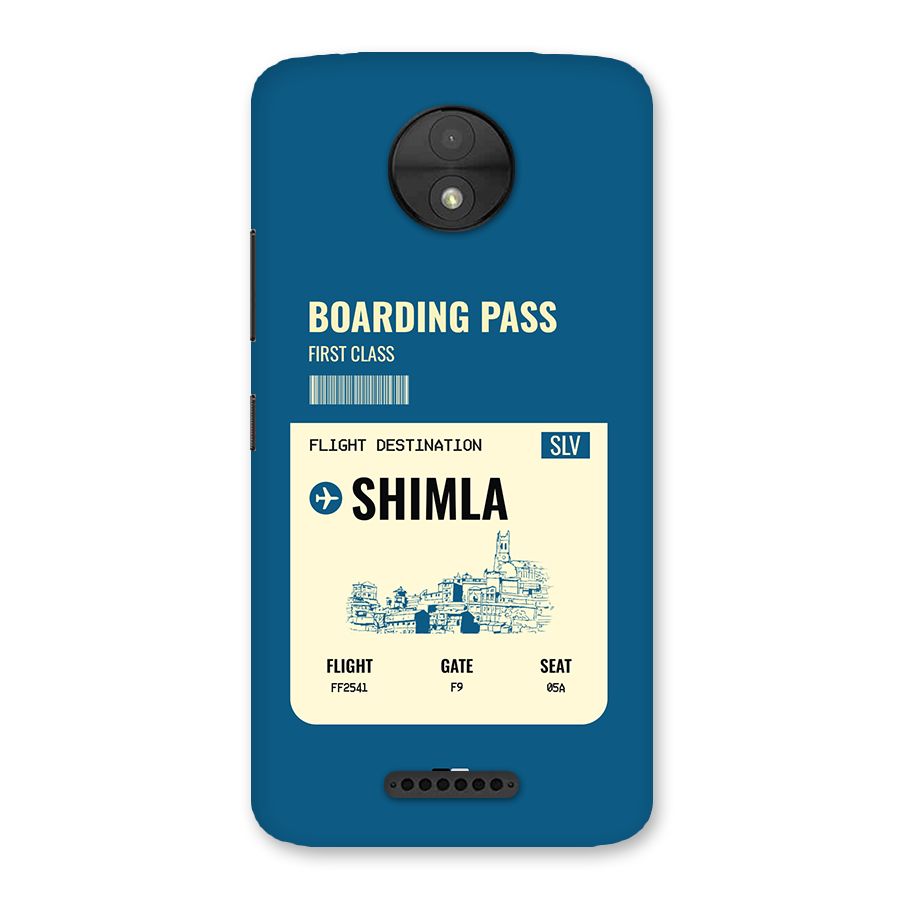 Shimla Boarding Pass Back Case for Moto C