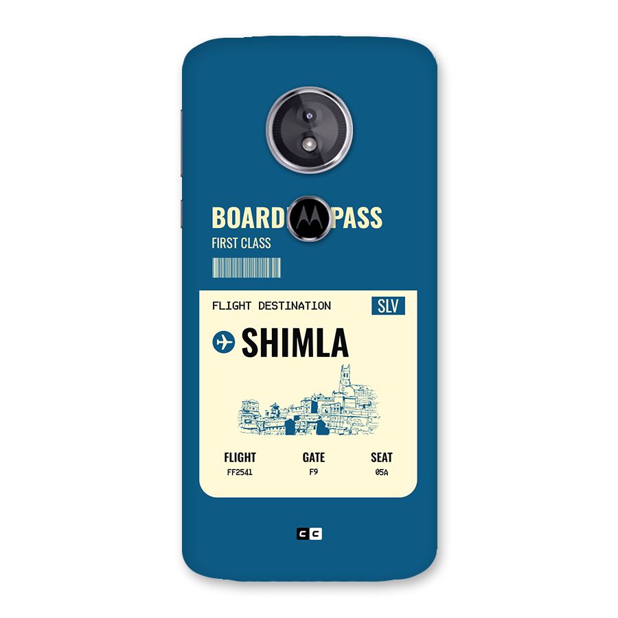 Shimla Boarding Pass Back Case for Moto E5