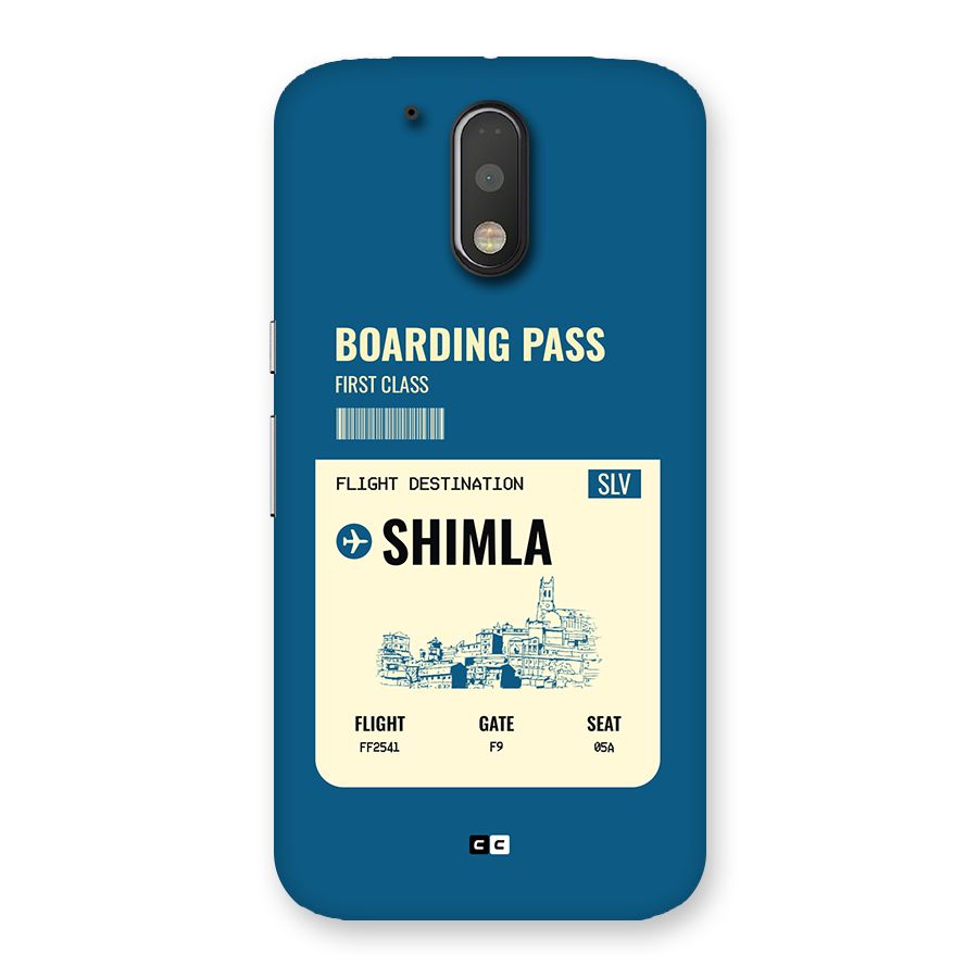 Shimla Boarding Pass Back Case for Moto G4