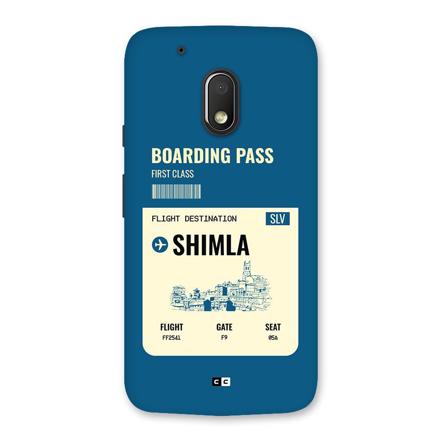 Shimla Boarding Pass Back Case for Moto G4 Play