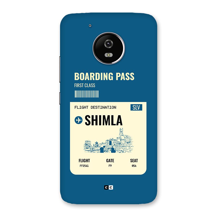 Shimla Boarding Pass Back Case for Moto G5