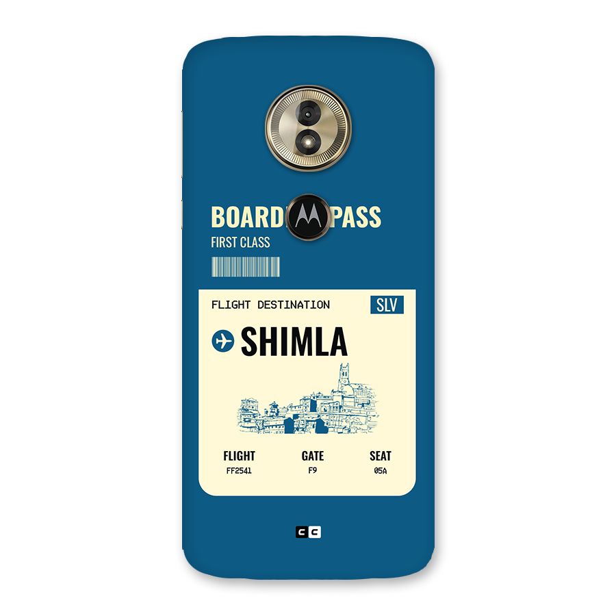 Shimla Boarding Pass Back Case for Moto G6 Play