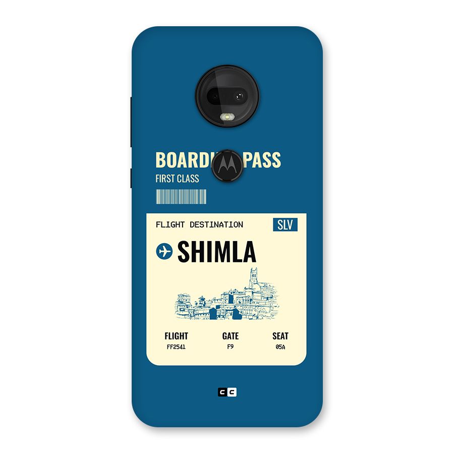 Shimla Boarding Pass Back Case for Moto G7