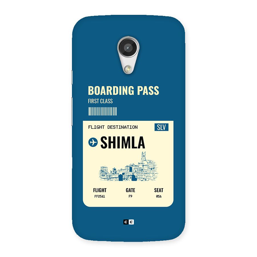 Shimla Boarding Pass Back Case for Moto G 2nd Gen