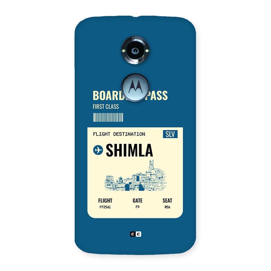 Shimla Boarding Pass Back Case for Moto X2
