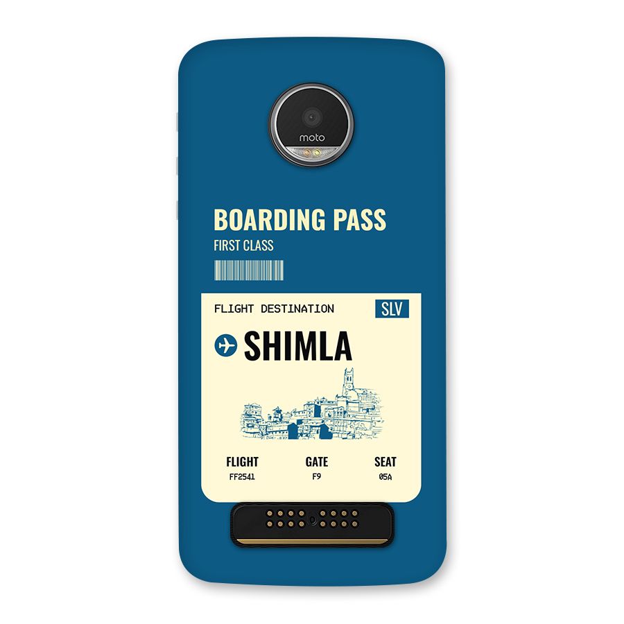 Shimla Boarding Pass Back Case for Moto Z Play