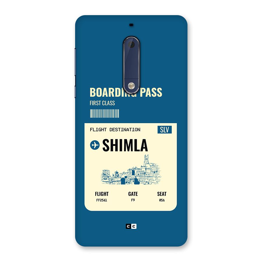 Shimla Boarding Pass Back Case for Nokia 5
