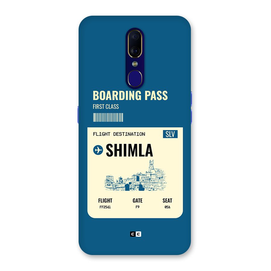 Shimla Boarding Pass Back Case for Oppo A9