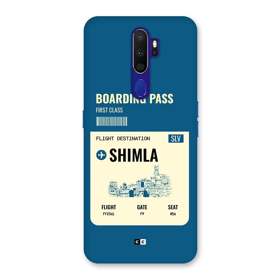 Shimla Boarding Pass Back Case for Oppo A9 (2020)