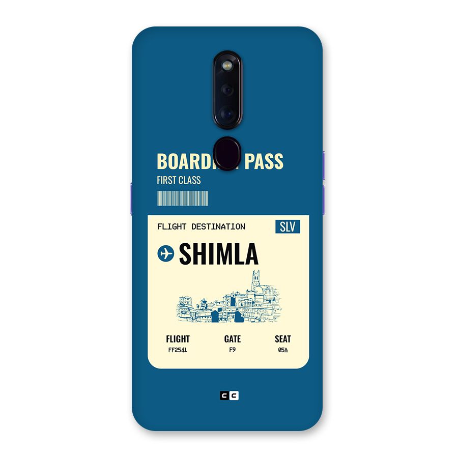Shimla Boarding Pass Back Case for Oppo F11 Pro