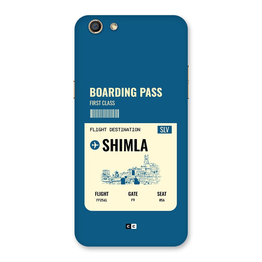 Shimla Boarding Pass Back Case for Oppo F3