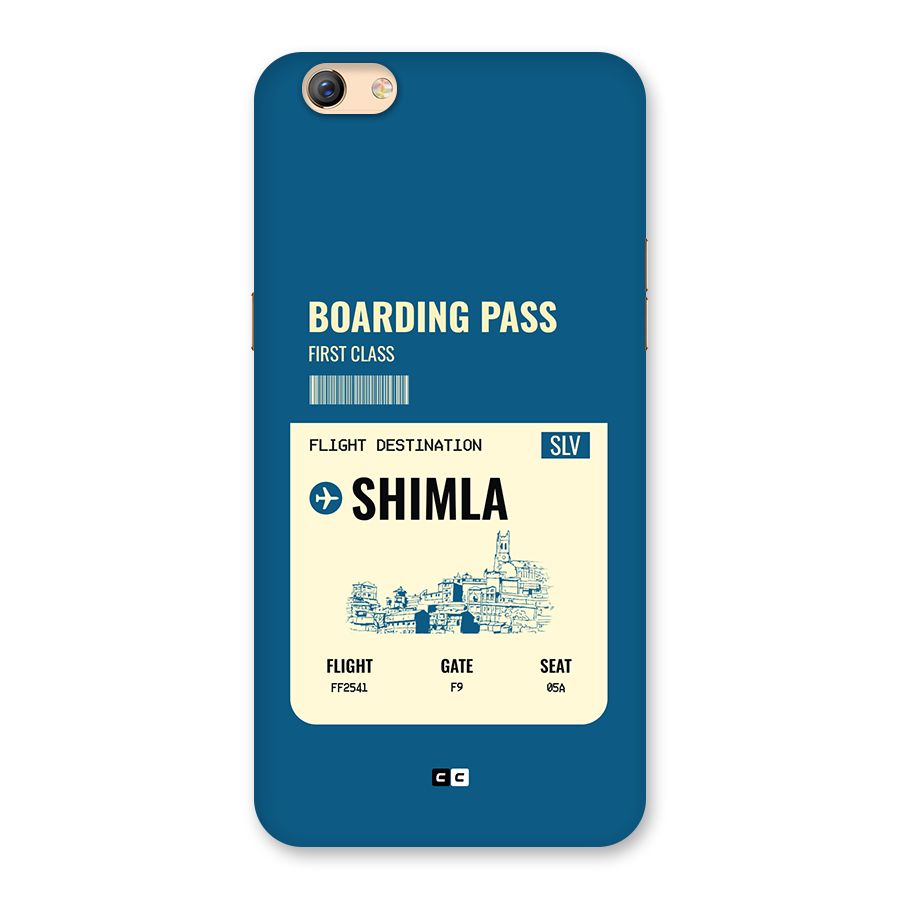 Shimla Boarding Pass Back Case for Oppo F3 Plus