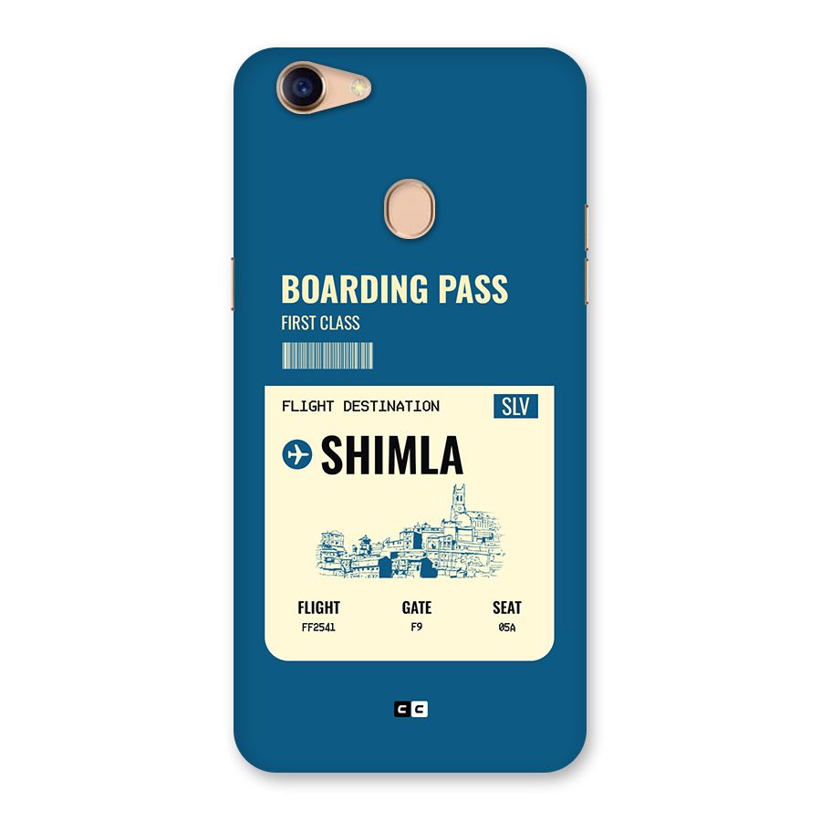 Shimla Boarding Pass Back Case for Oppo F5