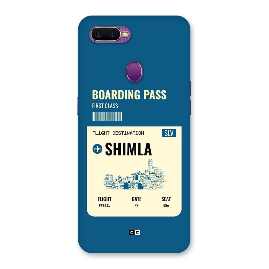 Shimla Boarding Pass Back Case for Oppo F9