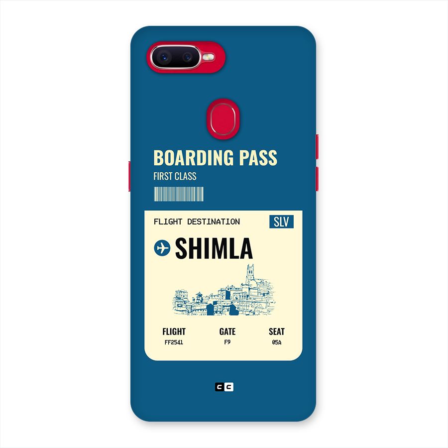Shimla Boarding Pass Back Case for Oppo F9 Pro