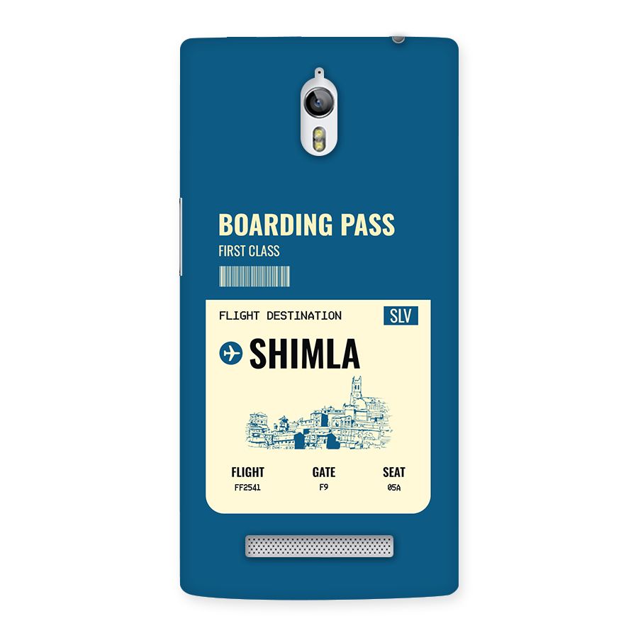 Shimla Boarding Pass Back Case for Oppo Find 7