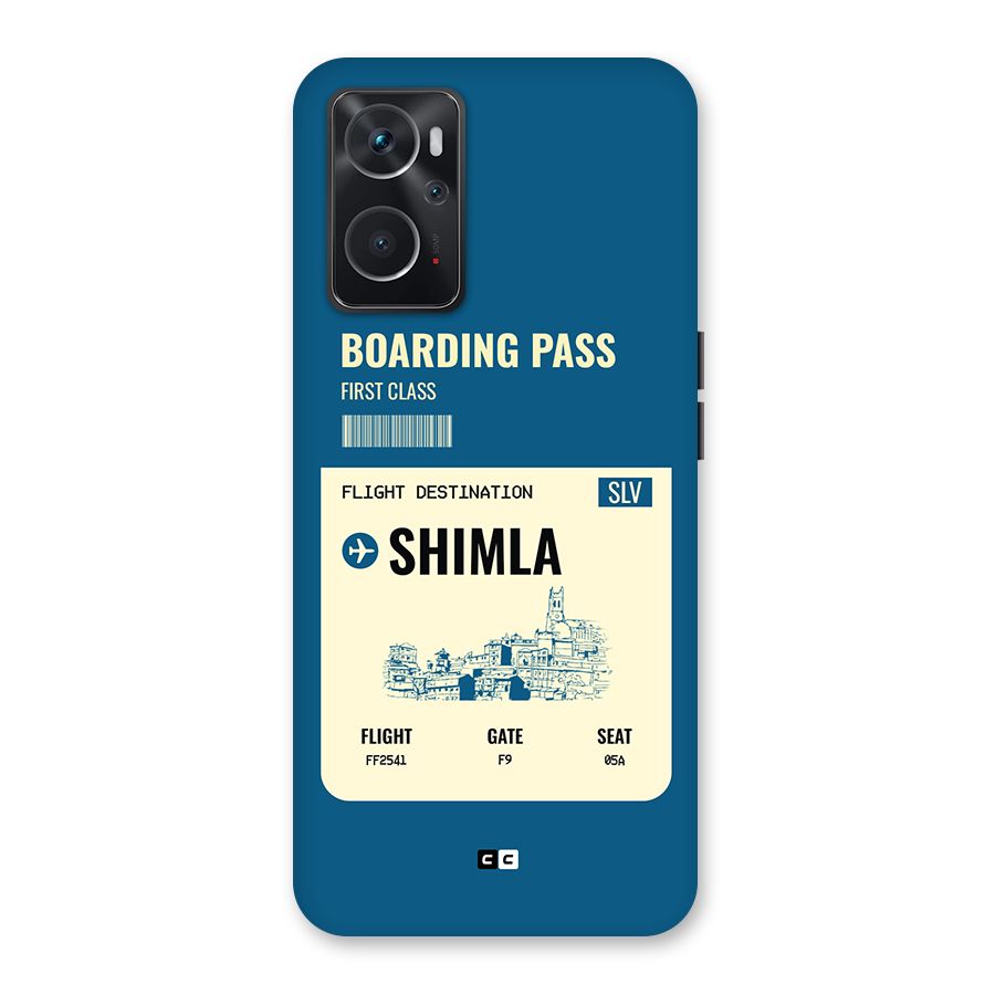 Shimla Boarding Pass Back Case for Oppo K10 4G