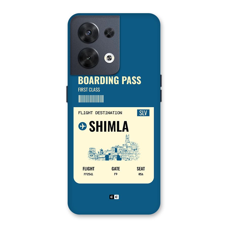 Shimla Boarding Pass Back Case for Oppo Reno8 5G