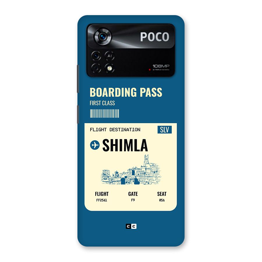 Shimla Boarding Pass Back Case for Poco X4 Pro 5G