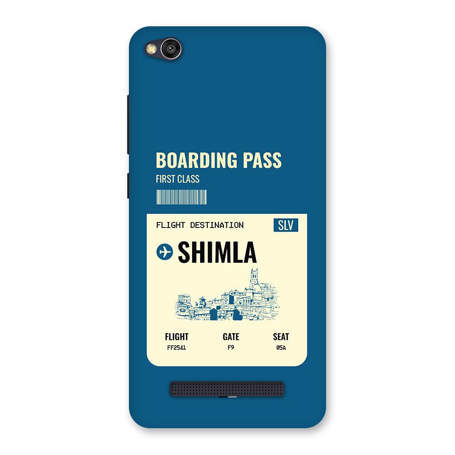 Shimla Boarding Pass Back Case for Redmi 4A