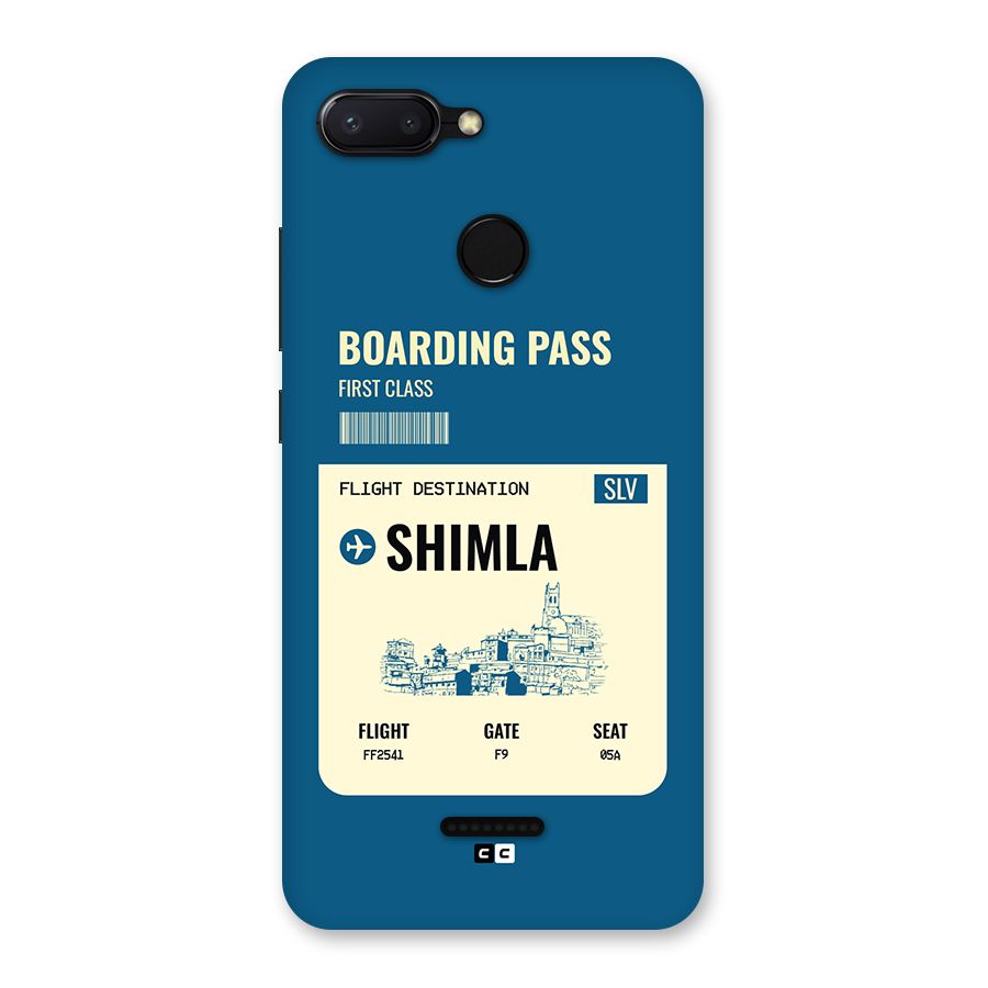 Shimla Boarding Pass Back Case for Redmi 6