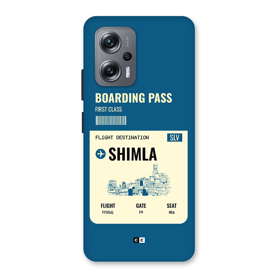 Shimla Boarding Pass Back Case for Redmi K50i