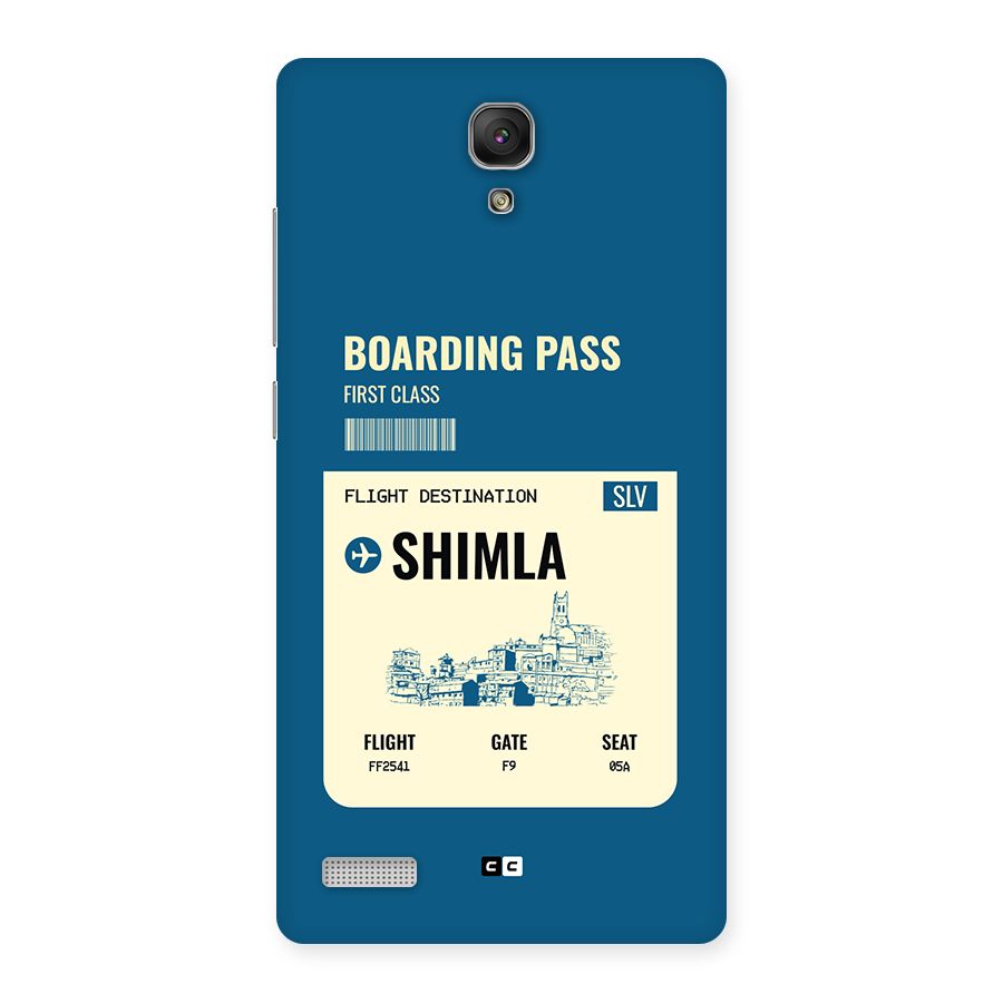 Shimla Boarding Pass Back Case for Redmi Note Prime
