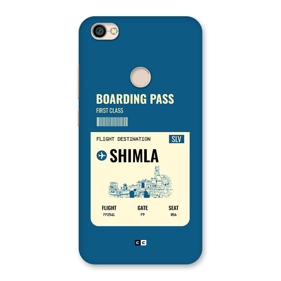 Shimla Boarding Pass Back Case for Redmi Y1 2017