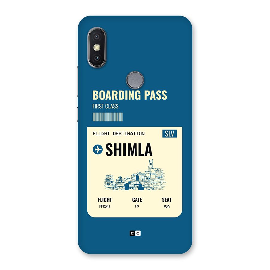 Shimla Boarding Pass Back Case for Redmi Y2