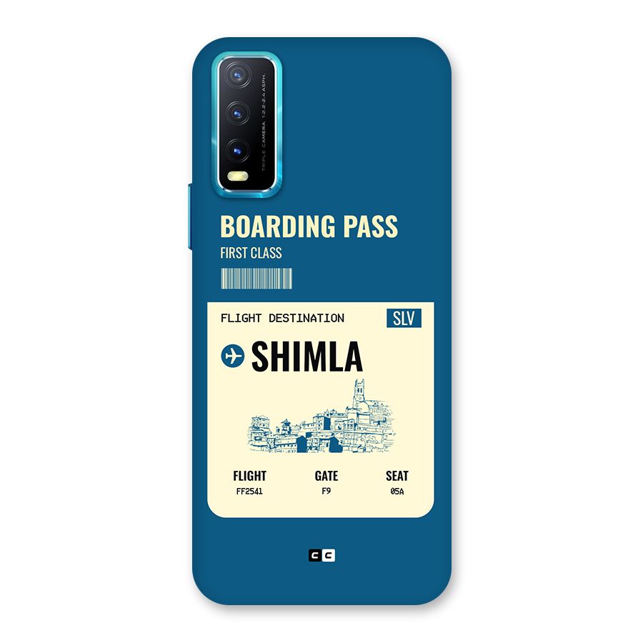Shimla Boarding Pass Back Case for Vivo Y20A