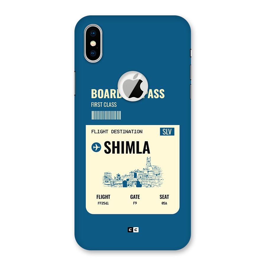 Shimla Boarding Pass Back Case for iPhone X Logo Cut